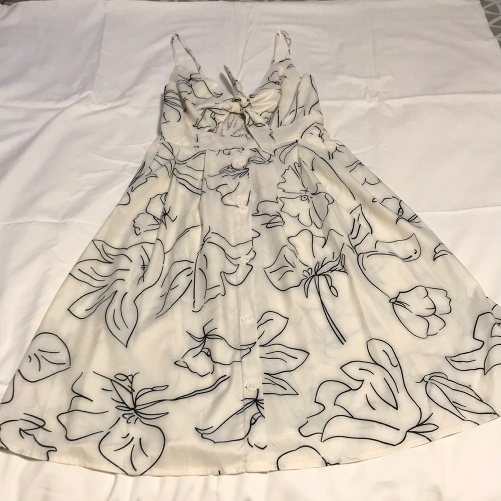 White floral midi dress